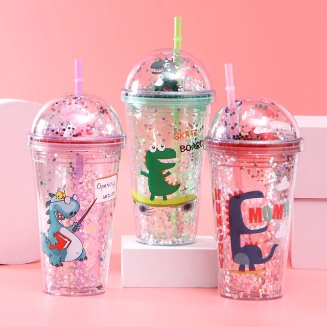 Bình Đựng Nước Khủng Long 3D Cute 500ml Cho Bé Chăm Uống Nước
