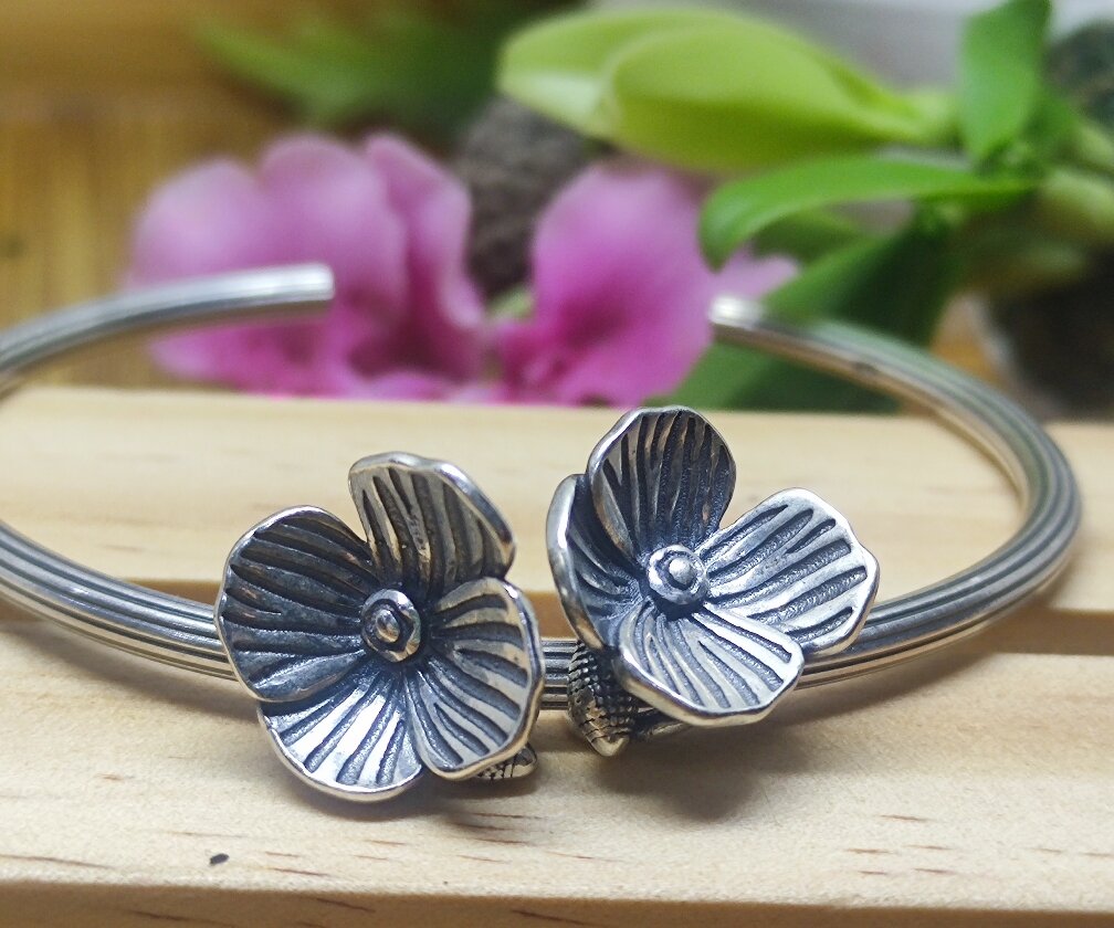 GauBee Charm bạc 925 hoa faith