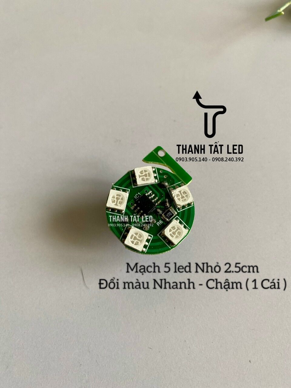 Bo mạch led đèn thờ pha lê siêu sáng 1 cái 2,5cm tròn