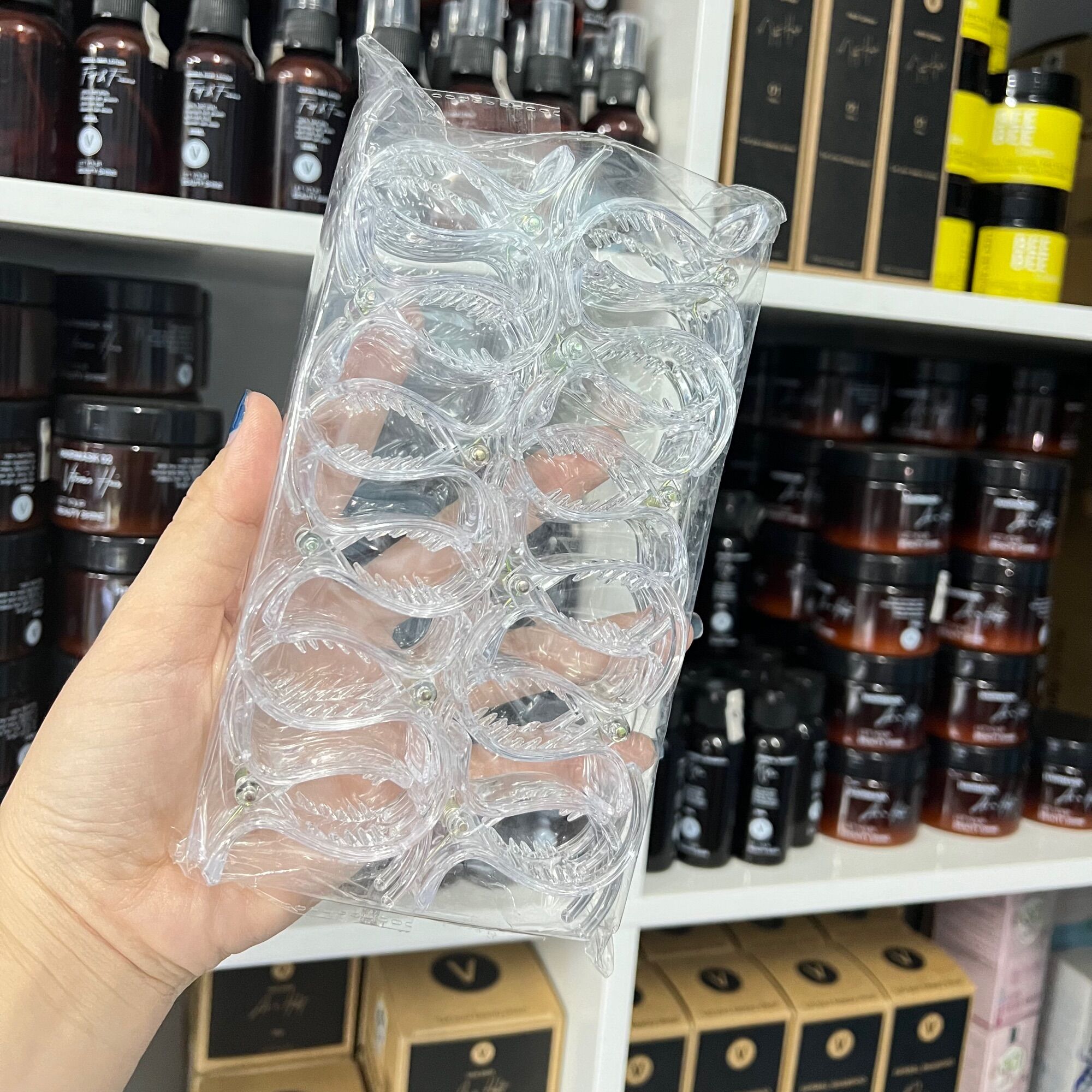 Kẹp càng cua 5 Răng Trong suốt Dùng để giữ nếp tóc