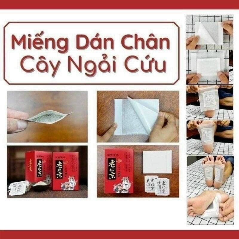 Chính hãng hộp 50 miếng dán chân ngải cứu thải độc bắc kinh