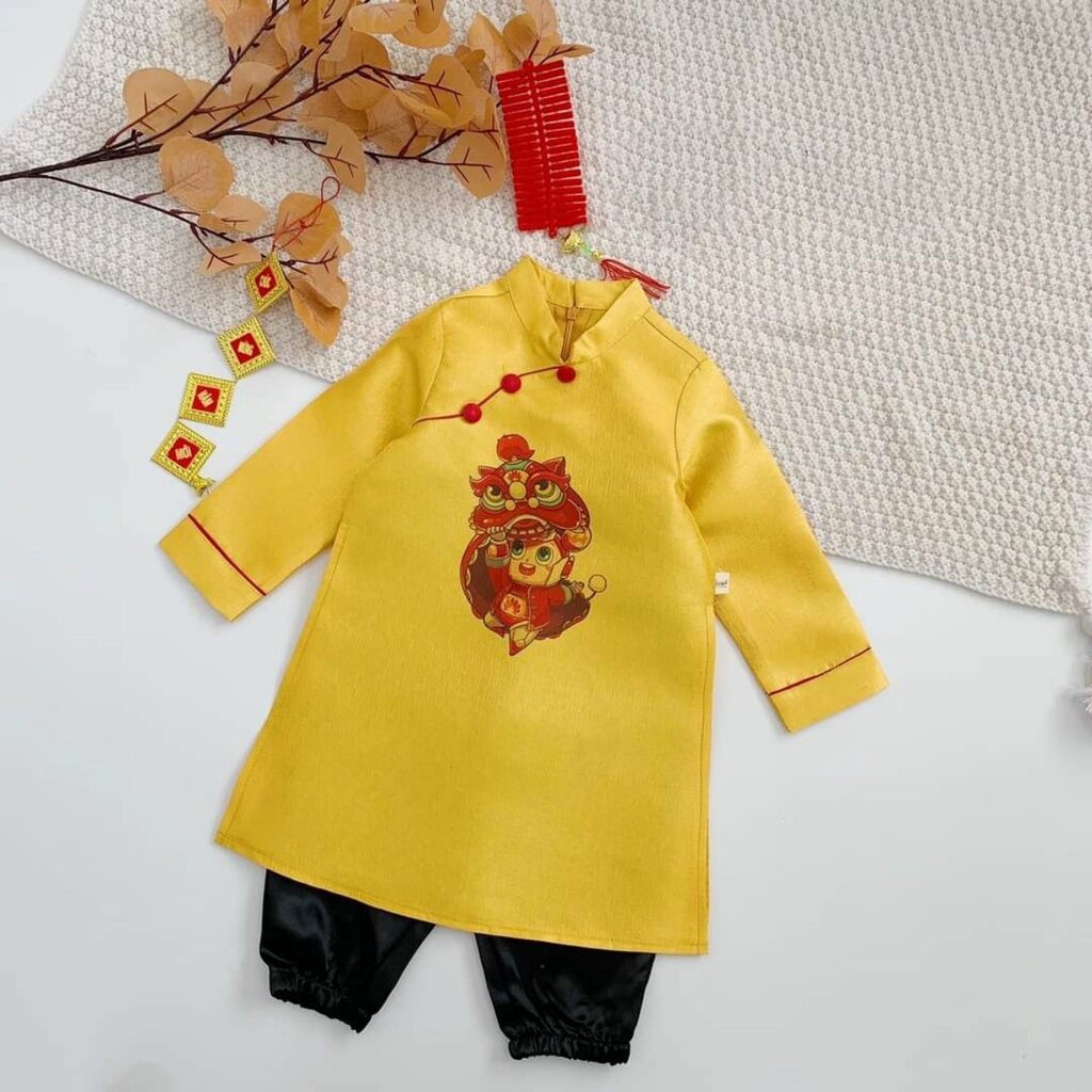 Áo dài tết Kỳ Lân