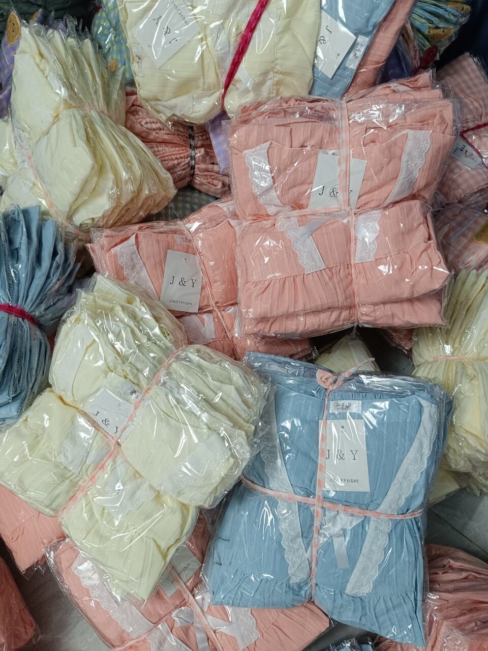 Sét bộ đùi pyjama gân ren tiểu thư.