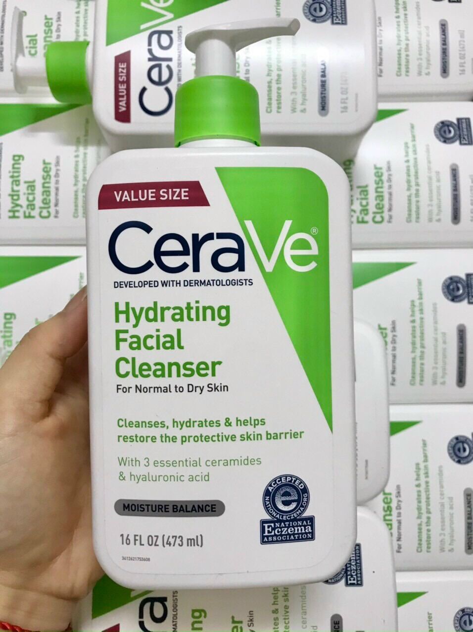 Sữa rửa mặt – Cerave Hydrating Cleanser For Normal To Dry Skin dành cho da khô và da hỗn hợp 473 ml