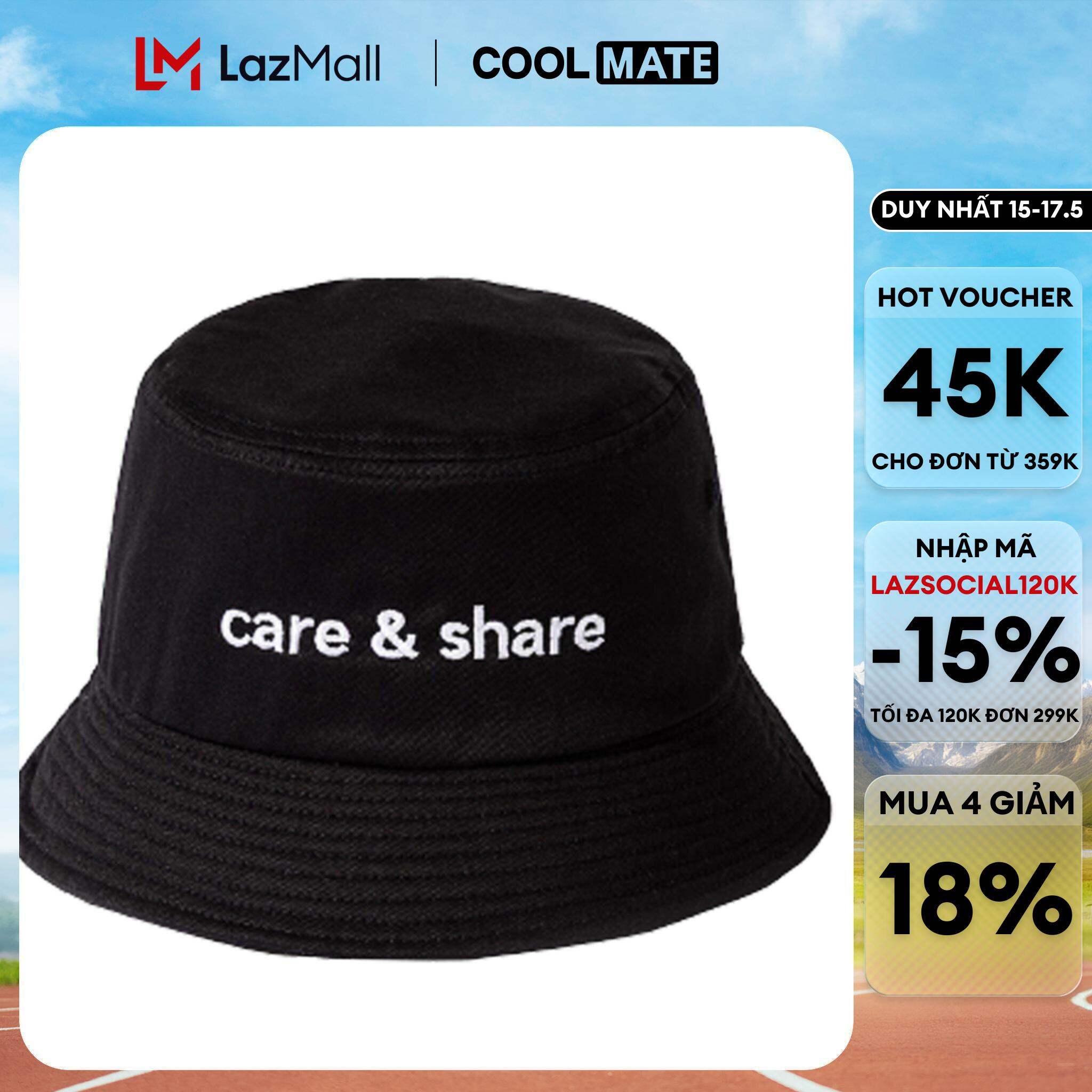 [CHỈ 15.5 MUA 4 GIẢM 18%]COOLMATE - Mũ Bucket Hat thêu Care & Share Typo