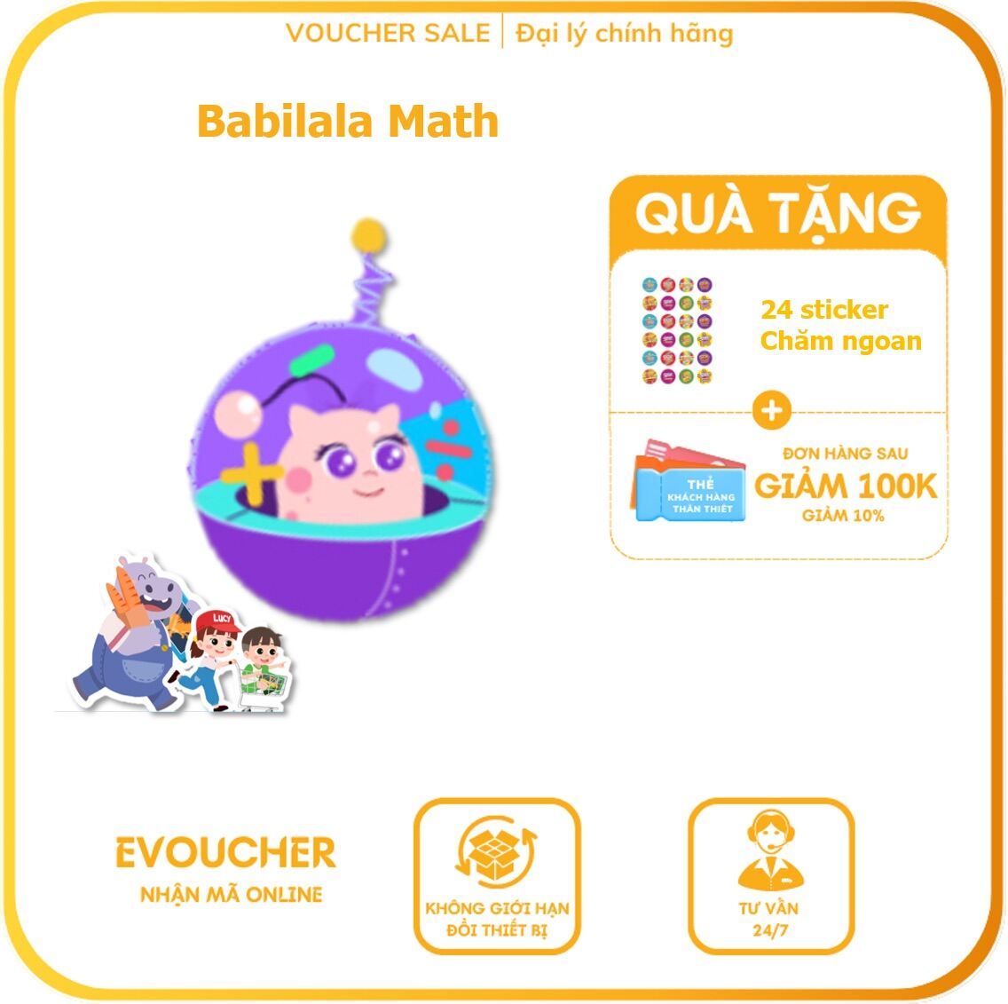 Evoucher Mã học ứng dụng Babilala Math - toán Tiếng Anh Cambridge