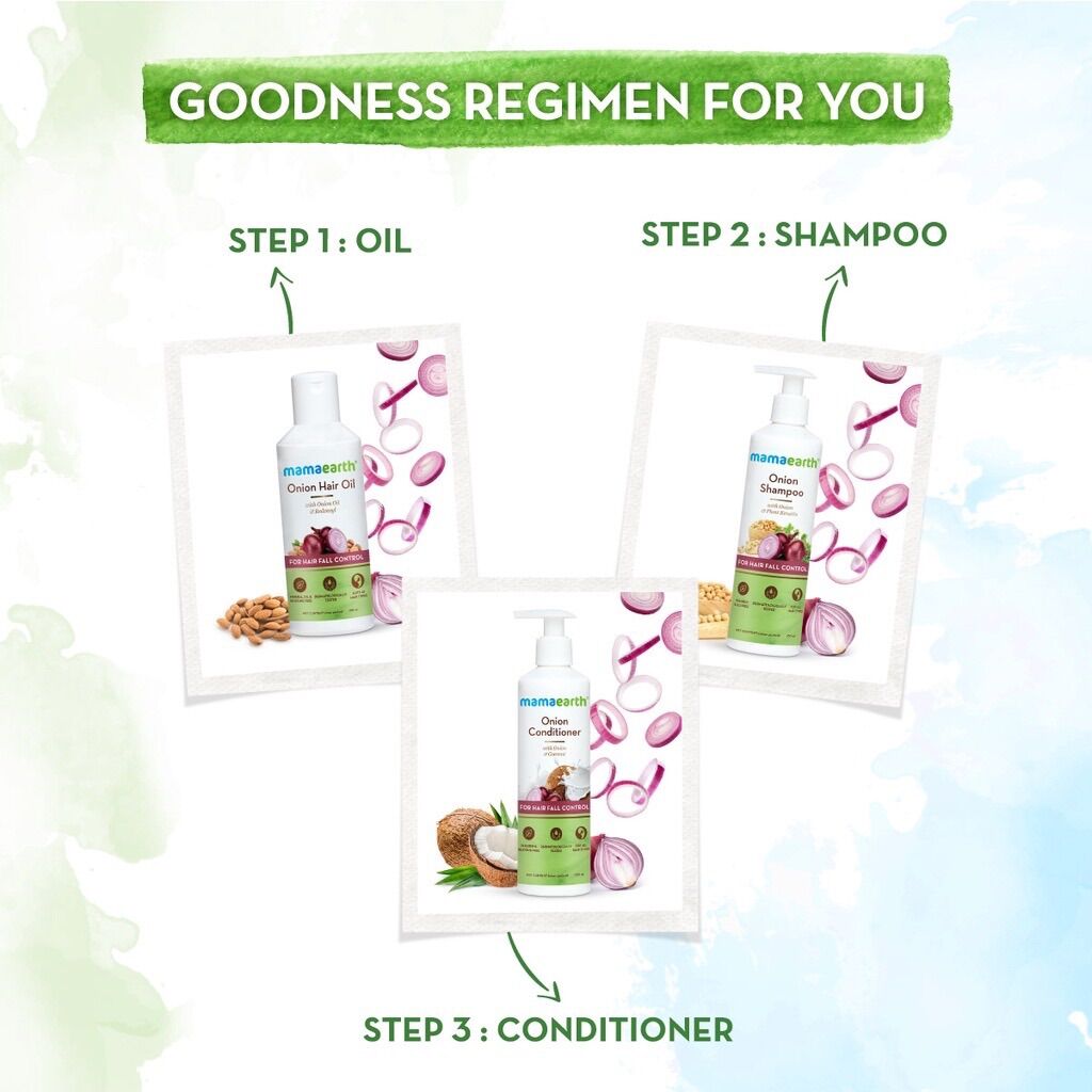 Dầu gội hành mọc tóc giảm rụng Mamaearth 400ml