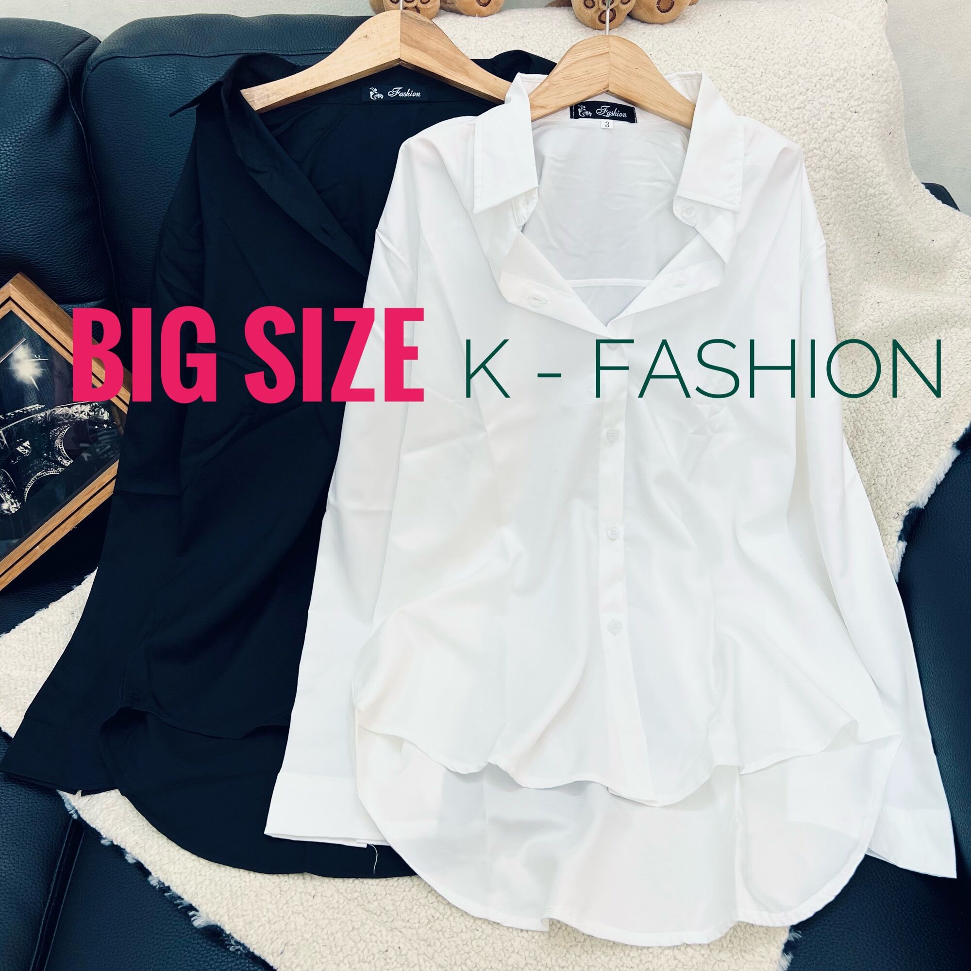 Áo sơ mi nữ đen - áo sơ mi trắng - big size - đủ size