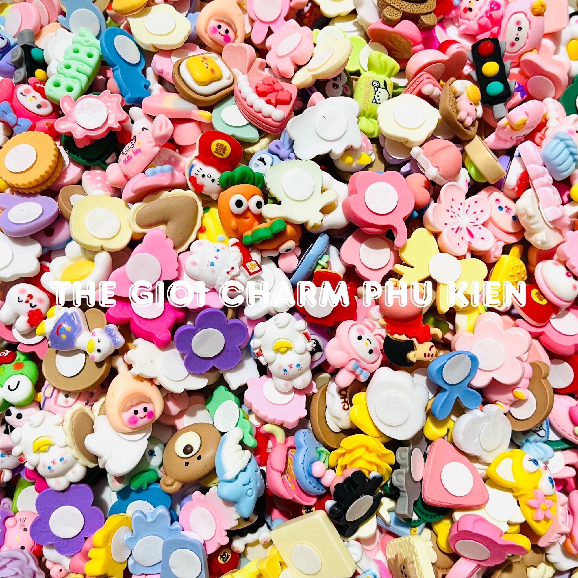 Set 100 charm trộn ngẫu nhiên SẴN KEO nhiều họa tiết xinh
