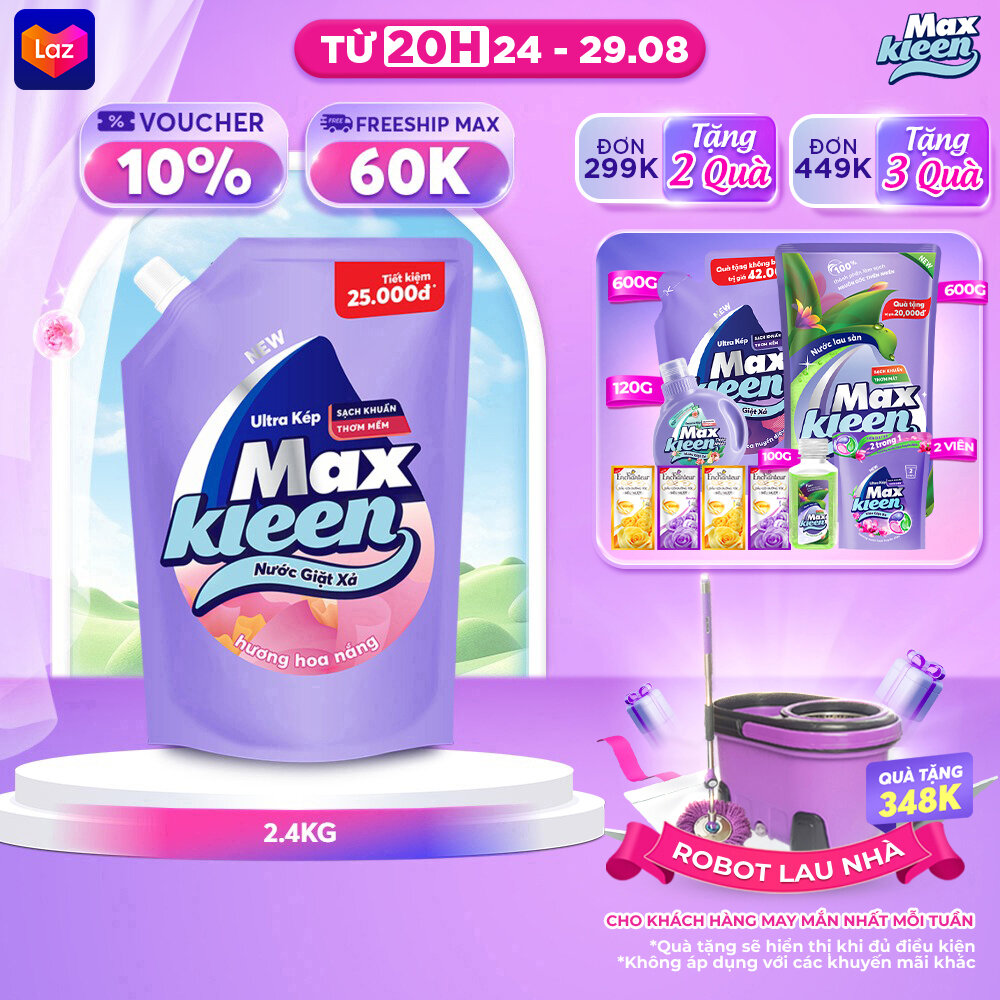 Túi nước giặt xả MaxKleen 2.4kg