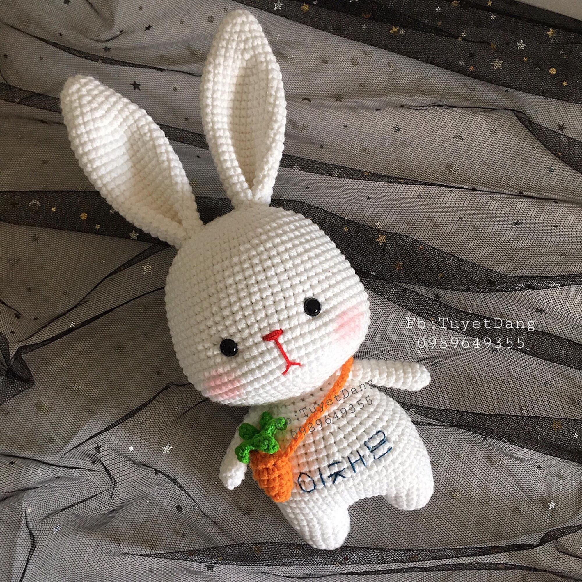 [ Ảnh thật ] THÚ LEN HANDMADE - Thỏ móc len nhồi bông