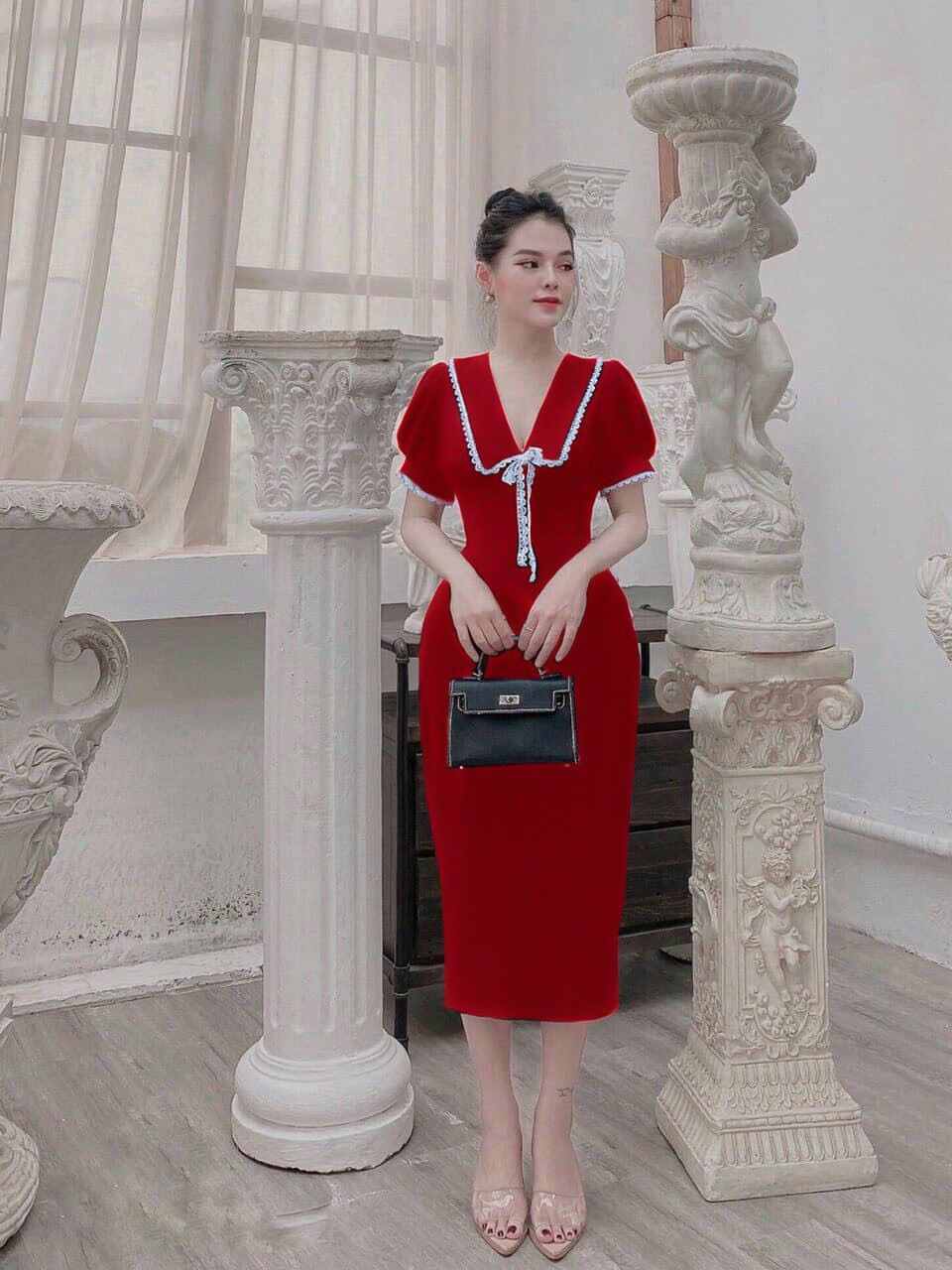 50-90kg bigsize đầm body cocktail viền ren