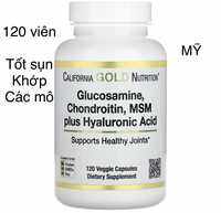 [MỸ] viên Glucosamine Chondroitin MSM Plus Hyaluronic Acid tốt cho xương khớp sụn California Gold Nutrition 120 viên
