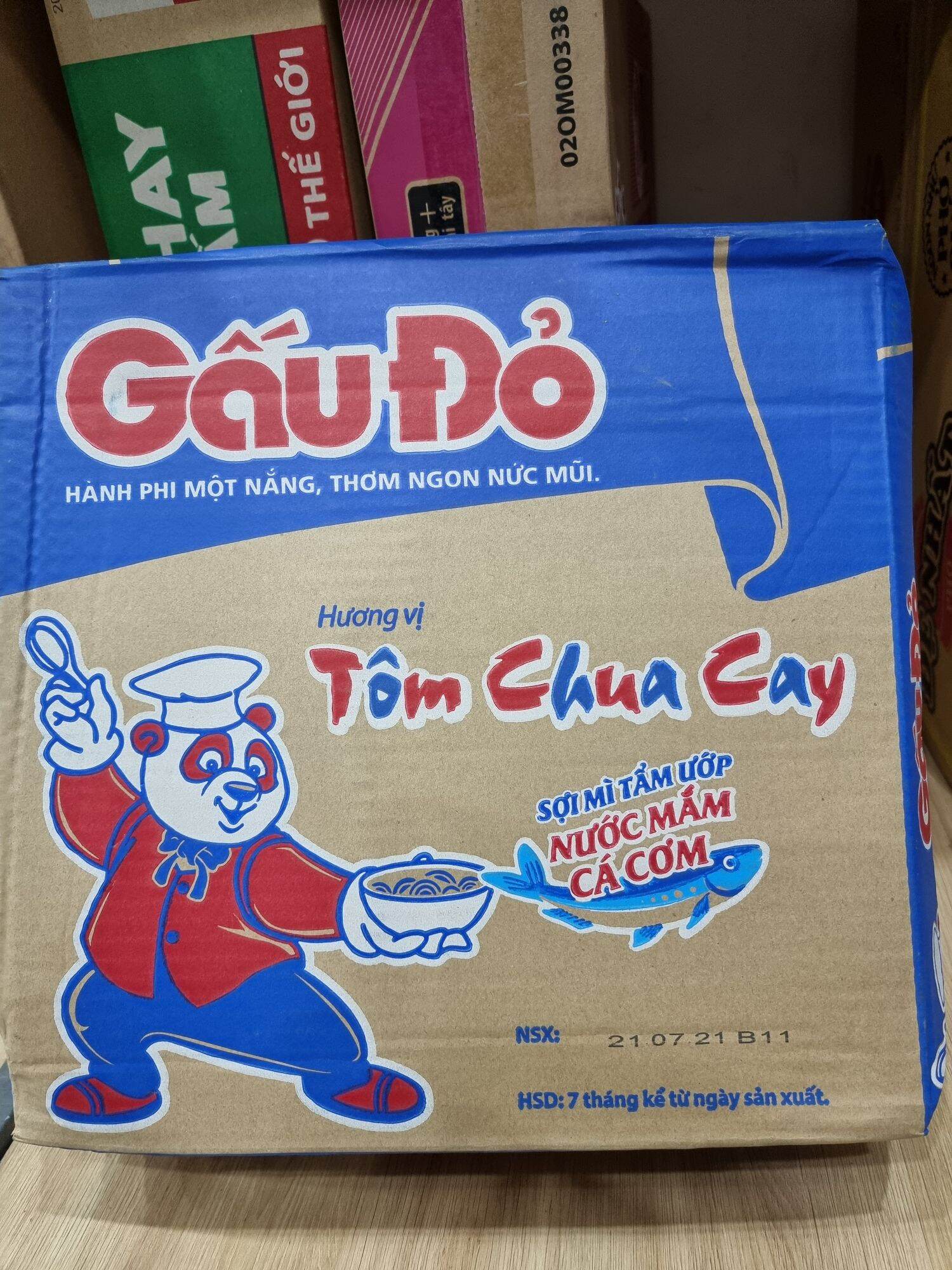 Thùng mì Gấu đỏ tôm chua cay 30 gói