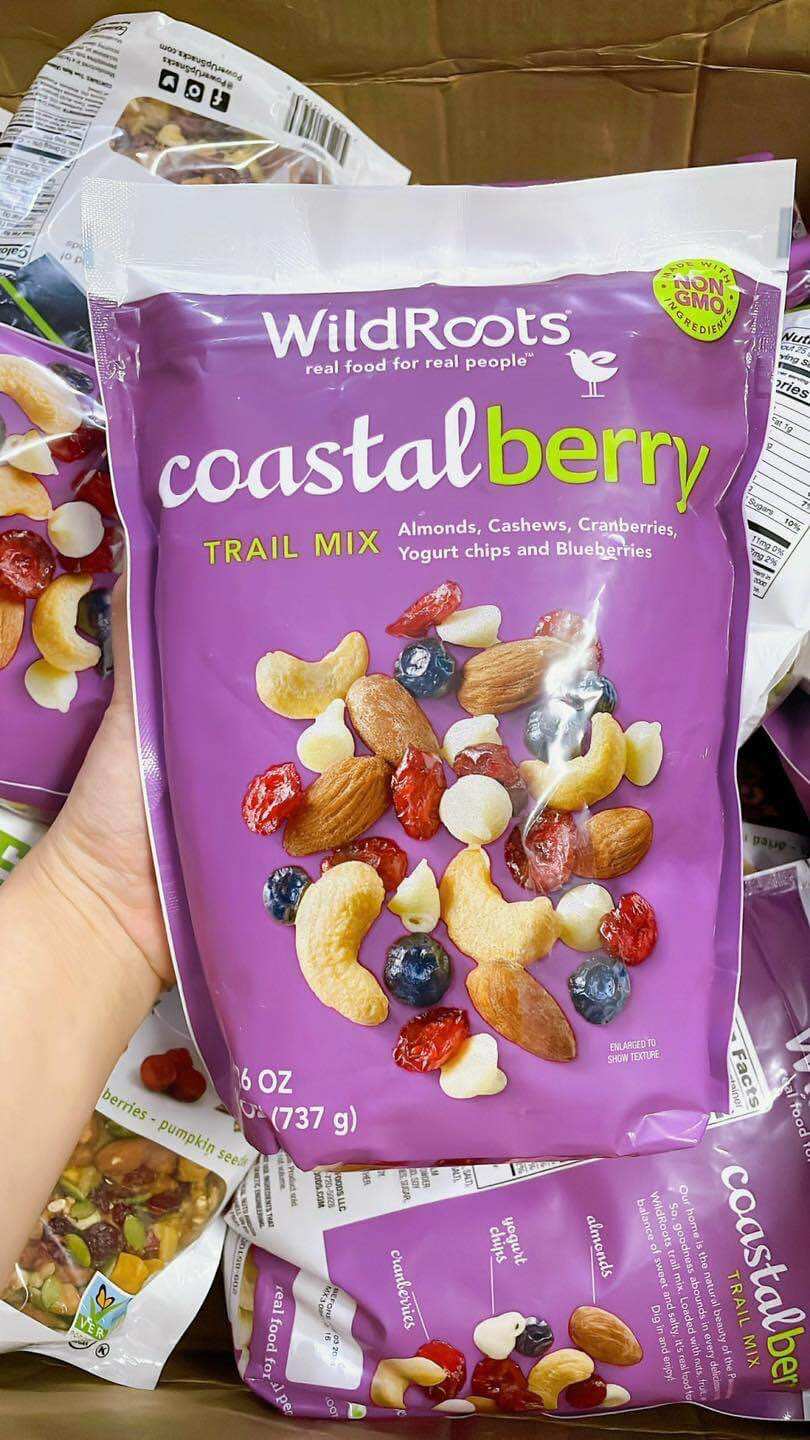 Hạt hỗn hợp sấy khô wildroots coastal berry trail mix 737g của mỹ - date 03/2025