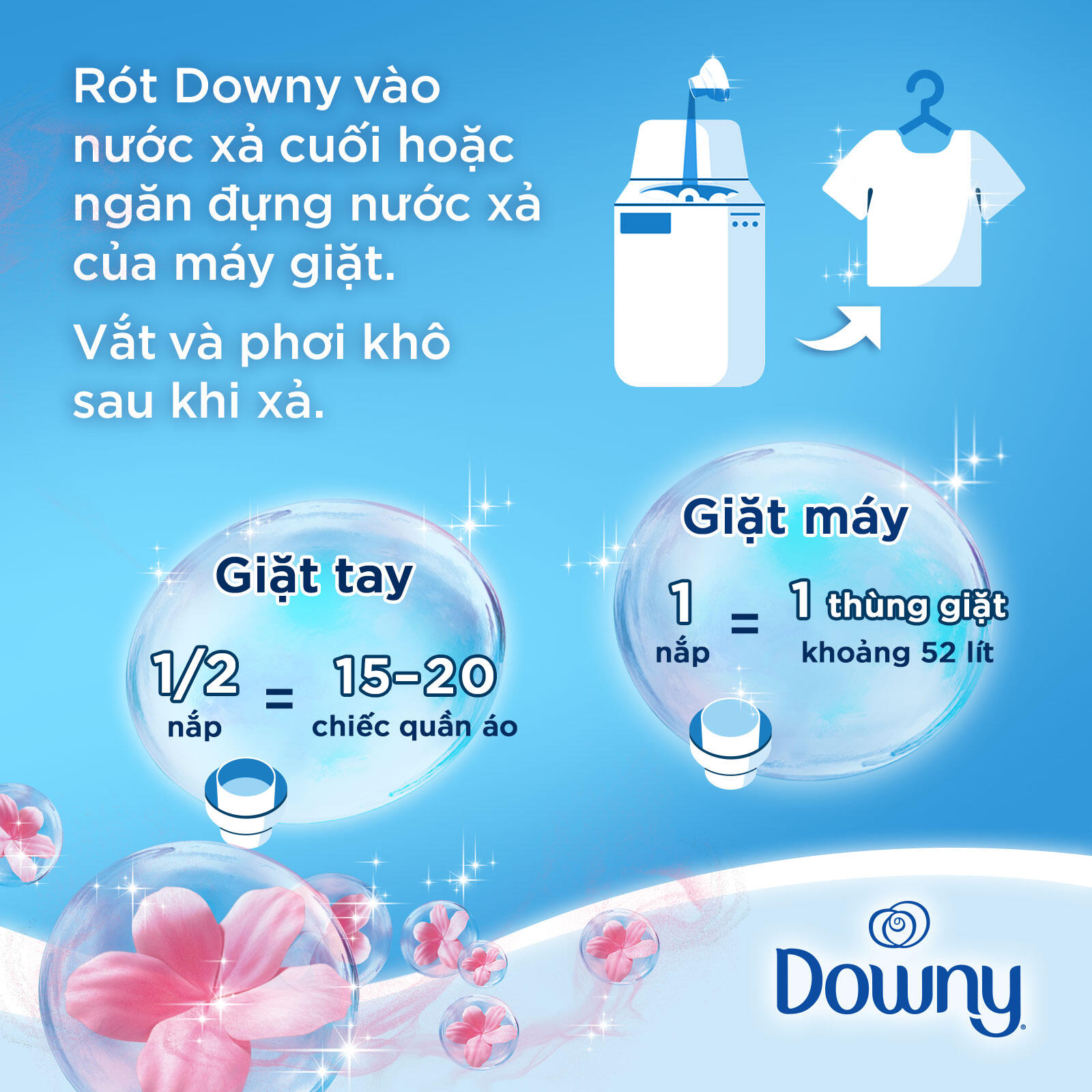 Nước xả vải Downy nắng mai 4 lít