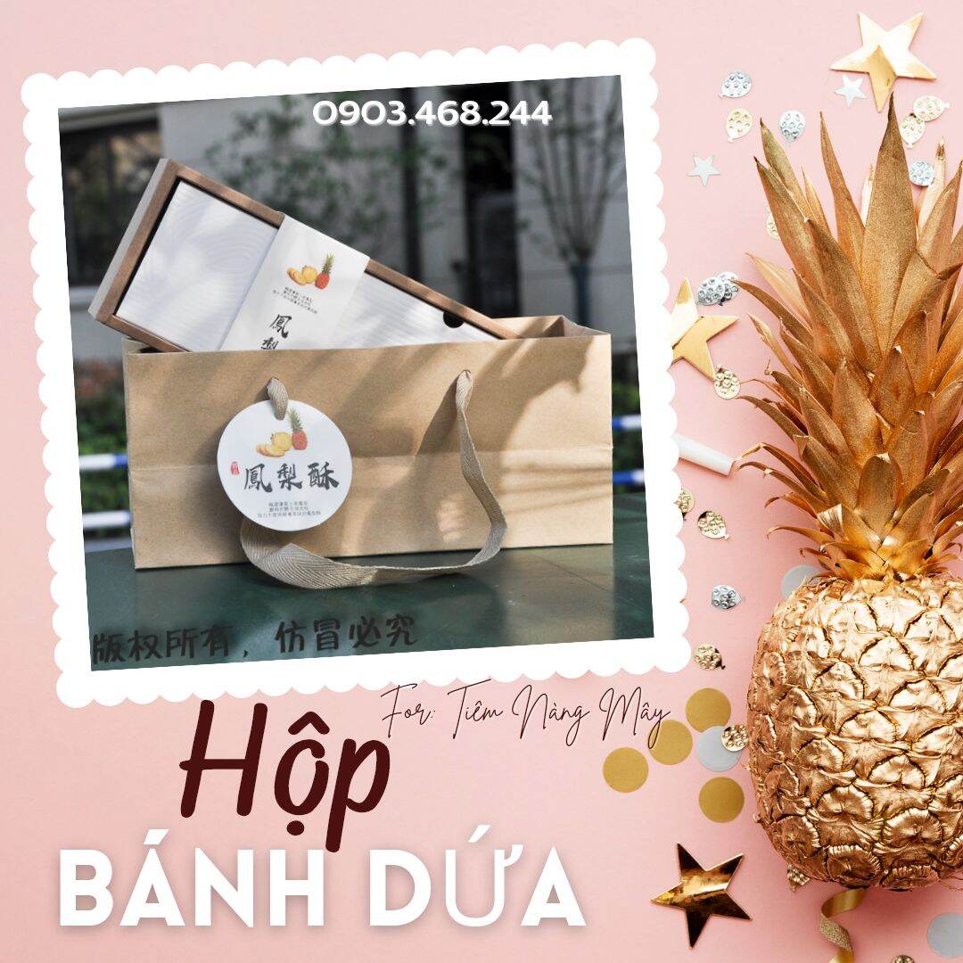 Hộp đựng bánh dứa Kraft set 10 hộp
