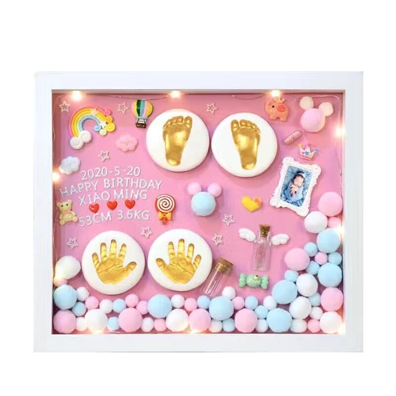( In ảnh miễn phí ) Size 33x38 Khung in dấu chân tay Bé