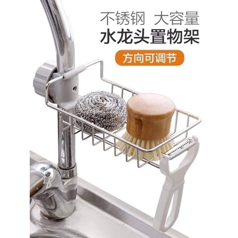 Giá/kệ inox cài vòi rửa bát