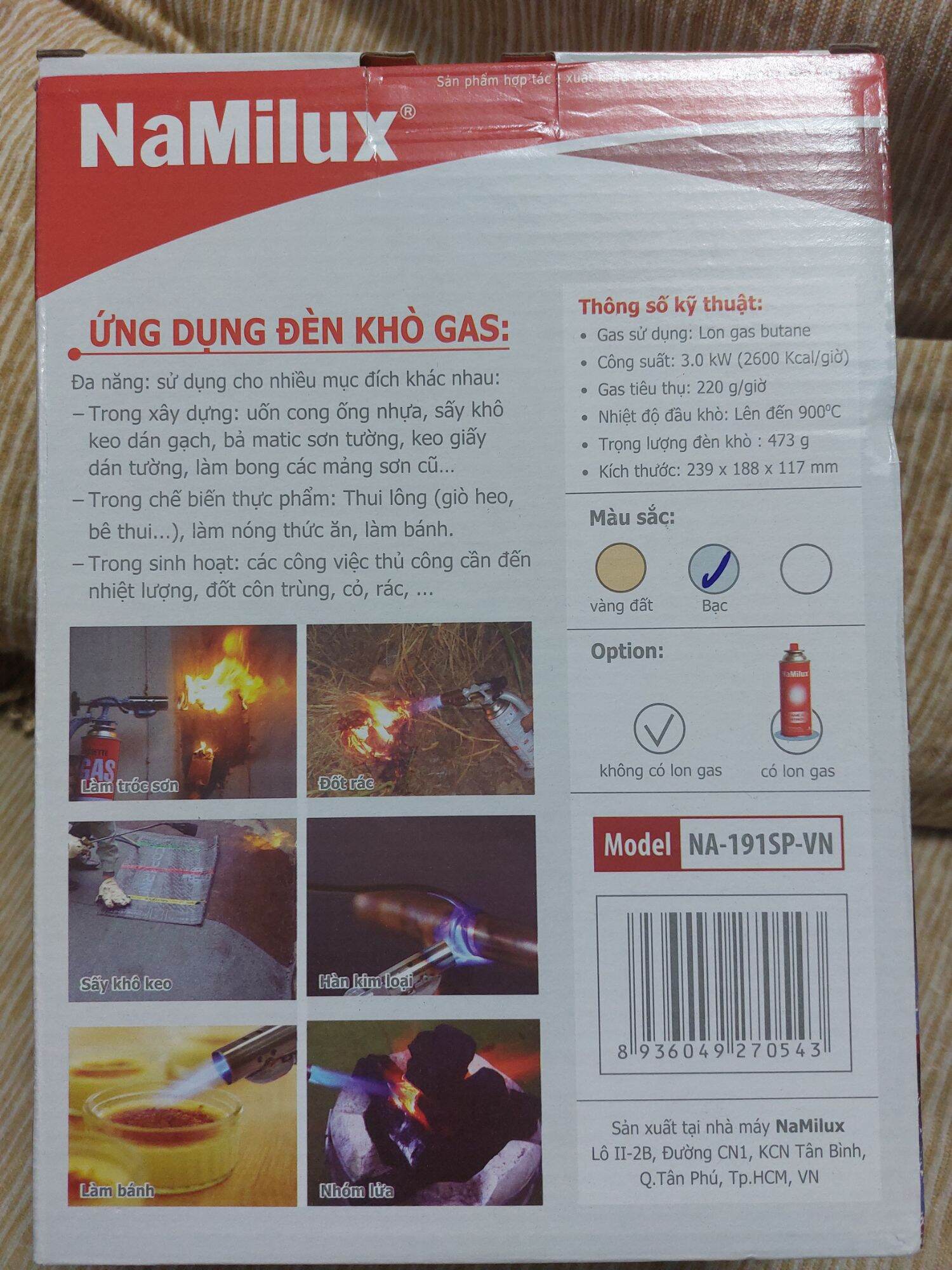 Đèn khò gas có đế namilux