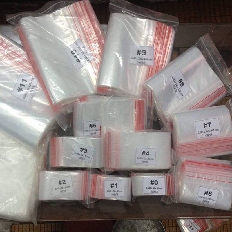 100 gam túi zip viền đỏ đủ số, số 1 đến 10