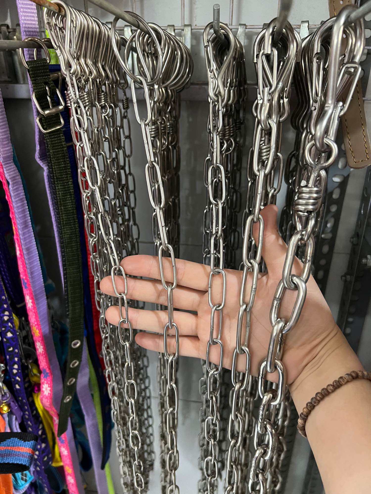 DÂY XÍCH INOX CHO CHÓ MÈO CAO CẤP ĐẦY ĐỦ KÍCH THƯỚC KÈM 2 ĐẦU MÓC CHẮC CHẮN