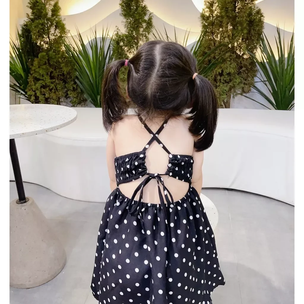 váy chấm bi có đan lưng cho bé 8_20kg