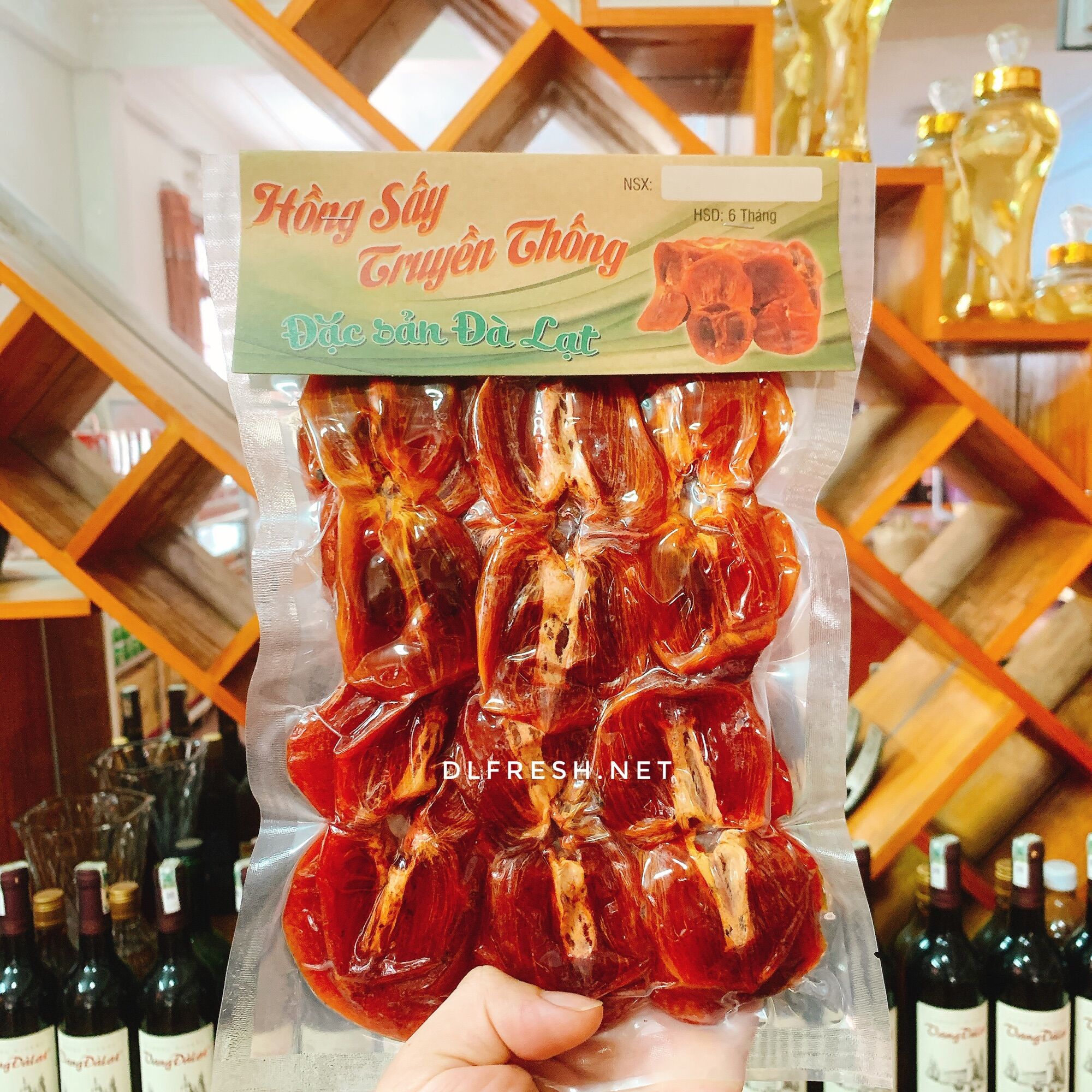 Hồng Sấy Dẻo Chẻ DLFRESH Đặc Sản Đà Lạt Túi 500gr