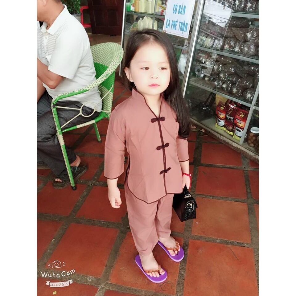Bộ đi chùa bé gái size 4-40kg sẩm bé
