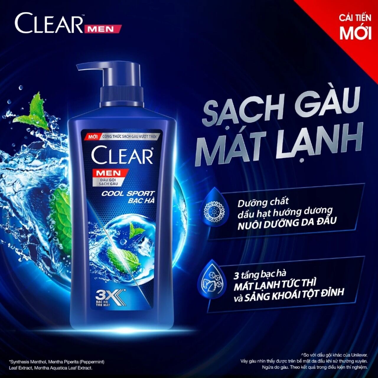 Dầu gội đầu Clear men 900g