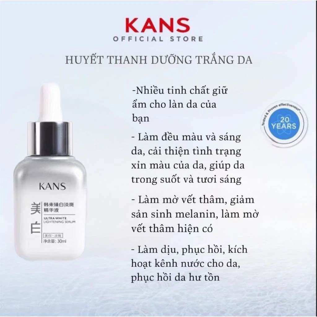 Tinh chất huyết thanh serum KANS siêu trắng và phục hồi da 30ml