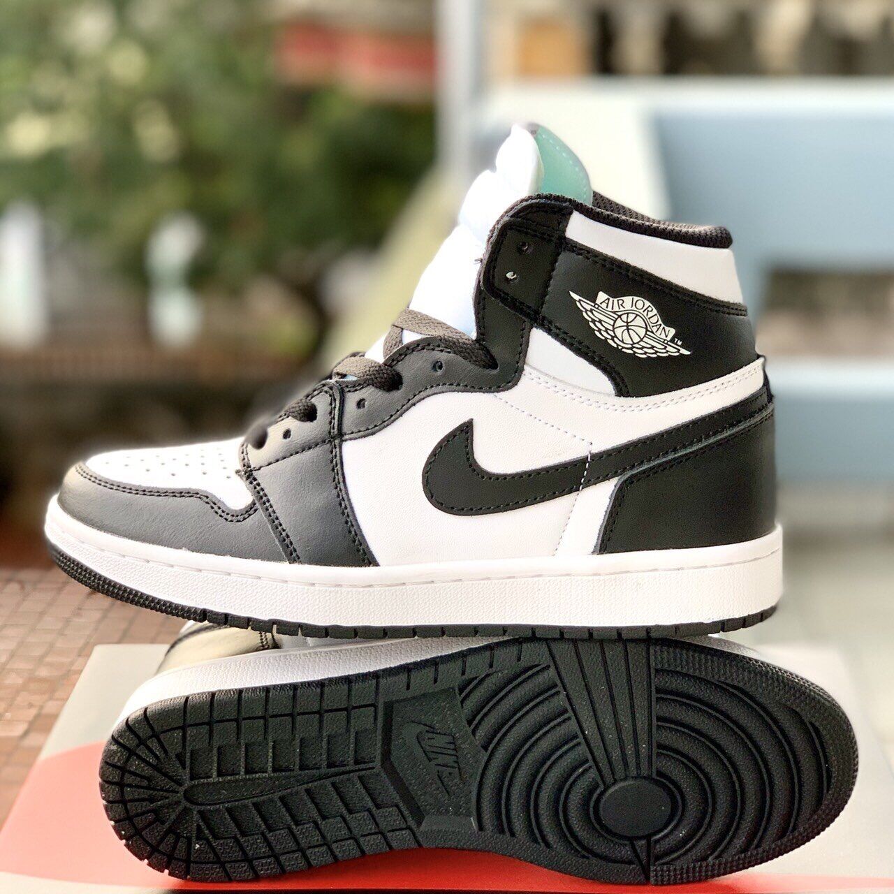 Giày Sneaker JD1 Panda đen trắng cổ cao