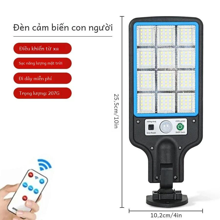 Đèn LED Năng Lượng Mặt Trời Ngoài Trời Với Cảm Biến Chuyển Động COB 3 Chế Độ Chiếu Sáng Tường An Ninh Chống Nước Cho Cửa Sân Vườn IP65