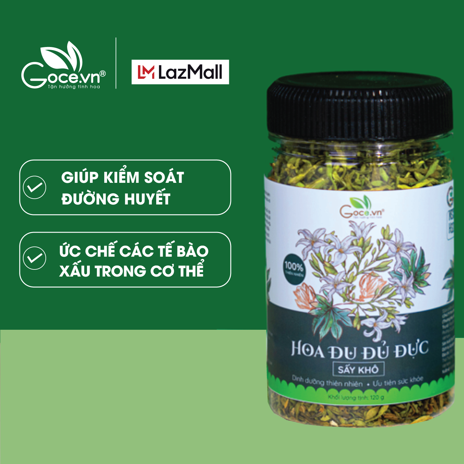 Hoa đu đủ đực sấy khô goce - 120g