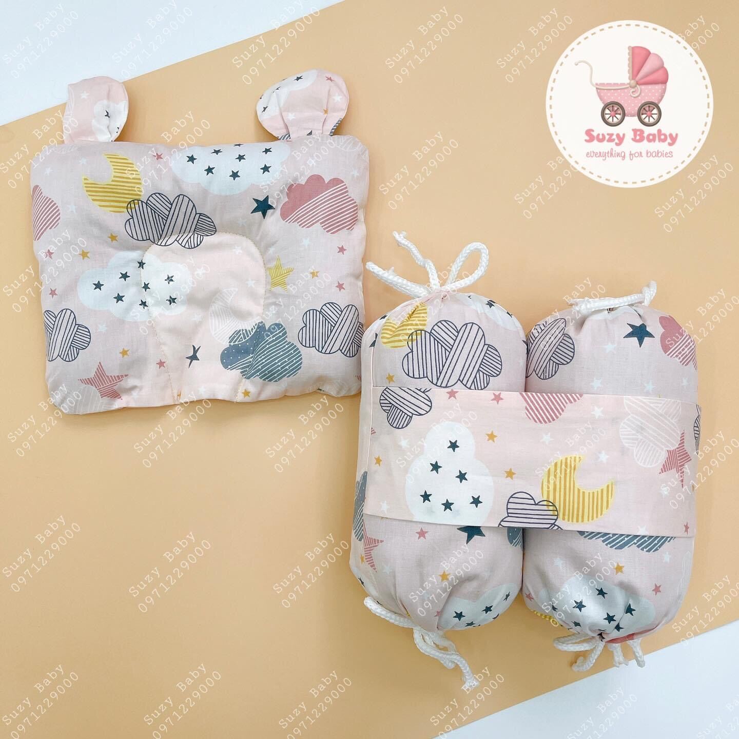 Bộ gối chặn kèm gối ruột vỏ đỗ