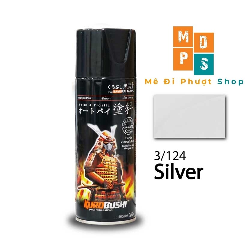 _ 124 _ chai sơn sịt màu bạc _ sơn sịt samurai chính hãng _ 3/124