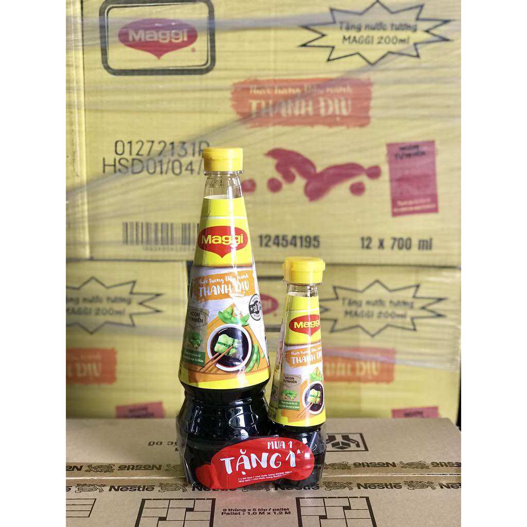 Nước tương maggi thanh dịu 700ml tặng kèm chai 200ml