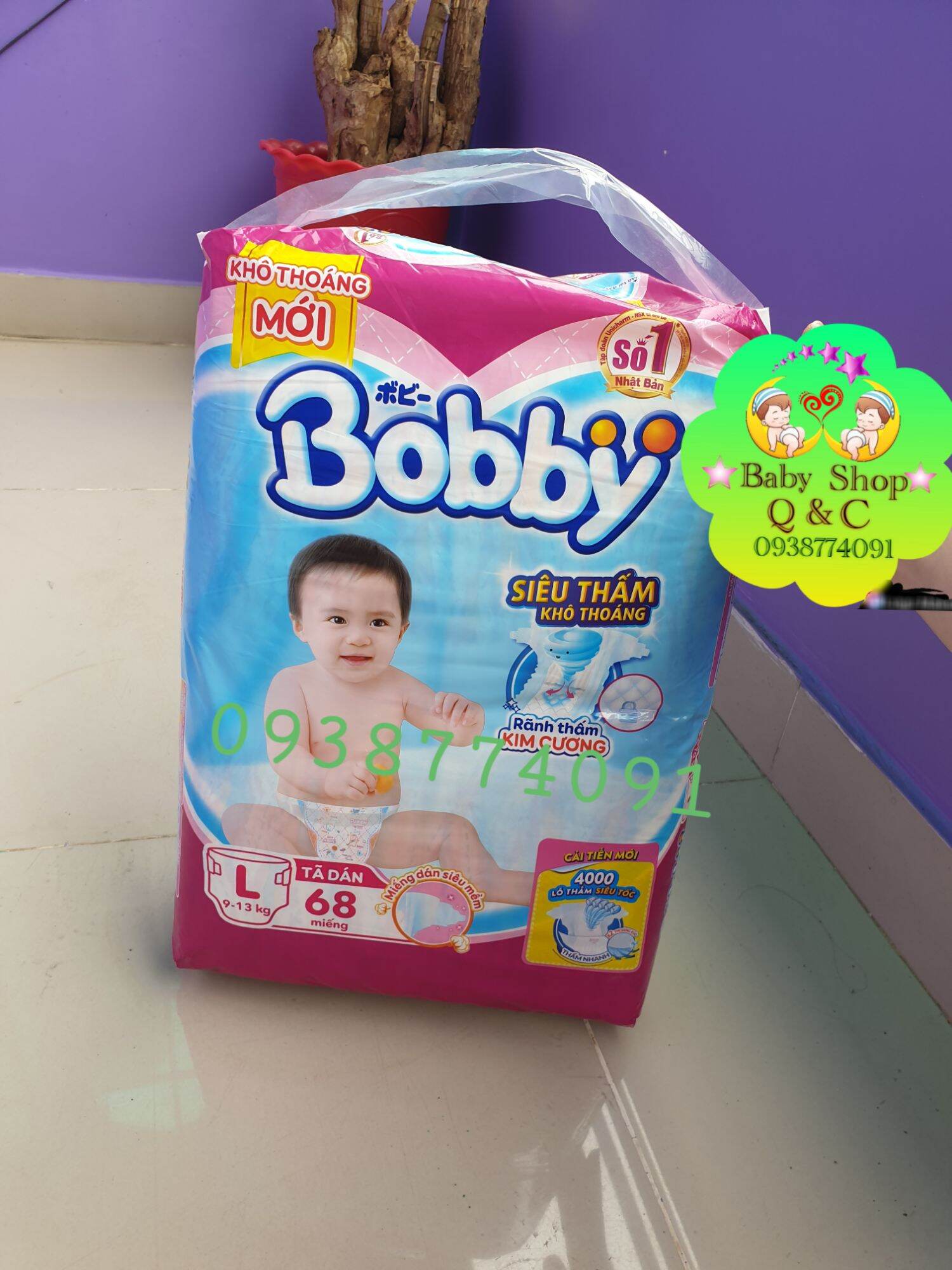 TÃ DÁN BOBBY SIÊU THOÁNG SIZE L68 MIẾNG