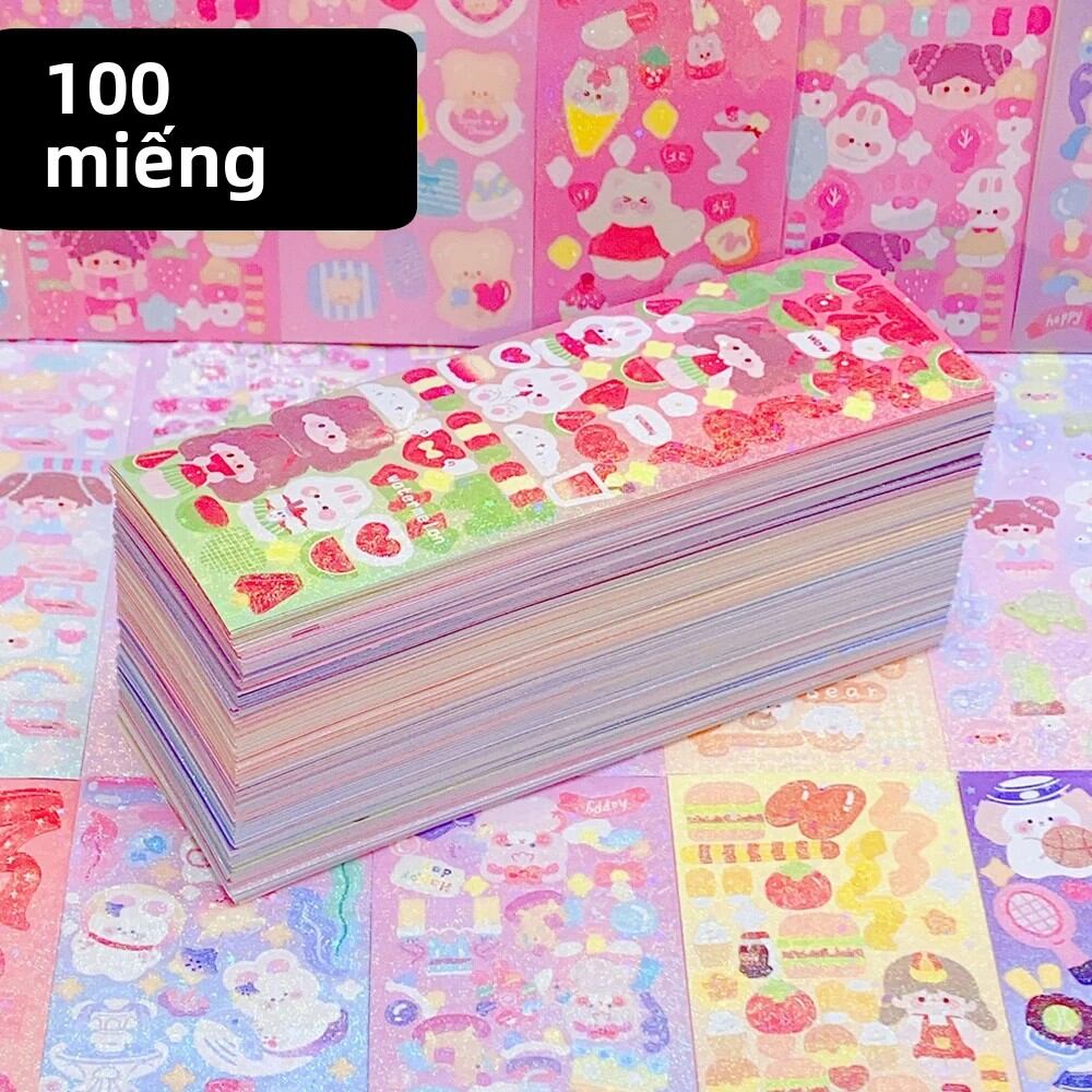 200p Kawaii Văn Phòng Phẩm Miếng Dán Cho Trẻ Em Dễ Thương Thẩm Mỹ Trang Trí Nhật Ký Giấy Hàn Quốc Nghệ Thuật Tiếp Liệu Cho Scrapbooking