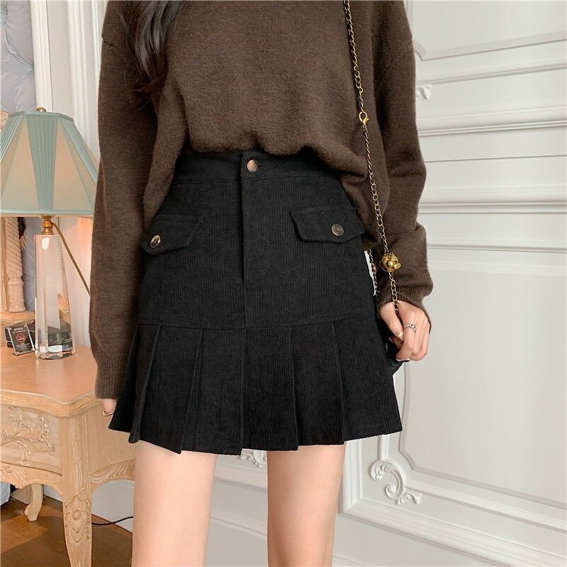 50-90kg bigsize chân váy đuôi cá xếp ly nhung tăm