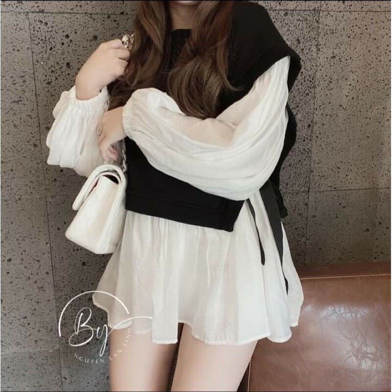 Áo baby doll phối voan xinh đẹp