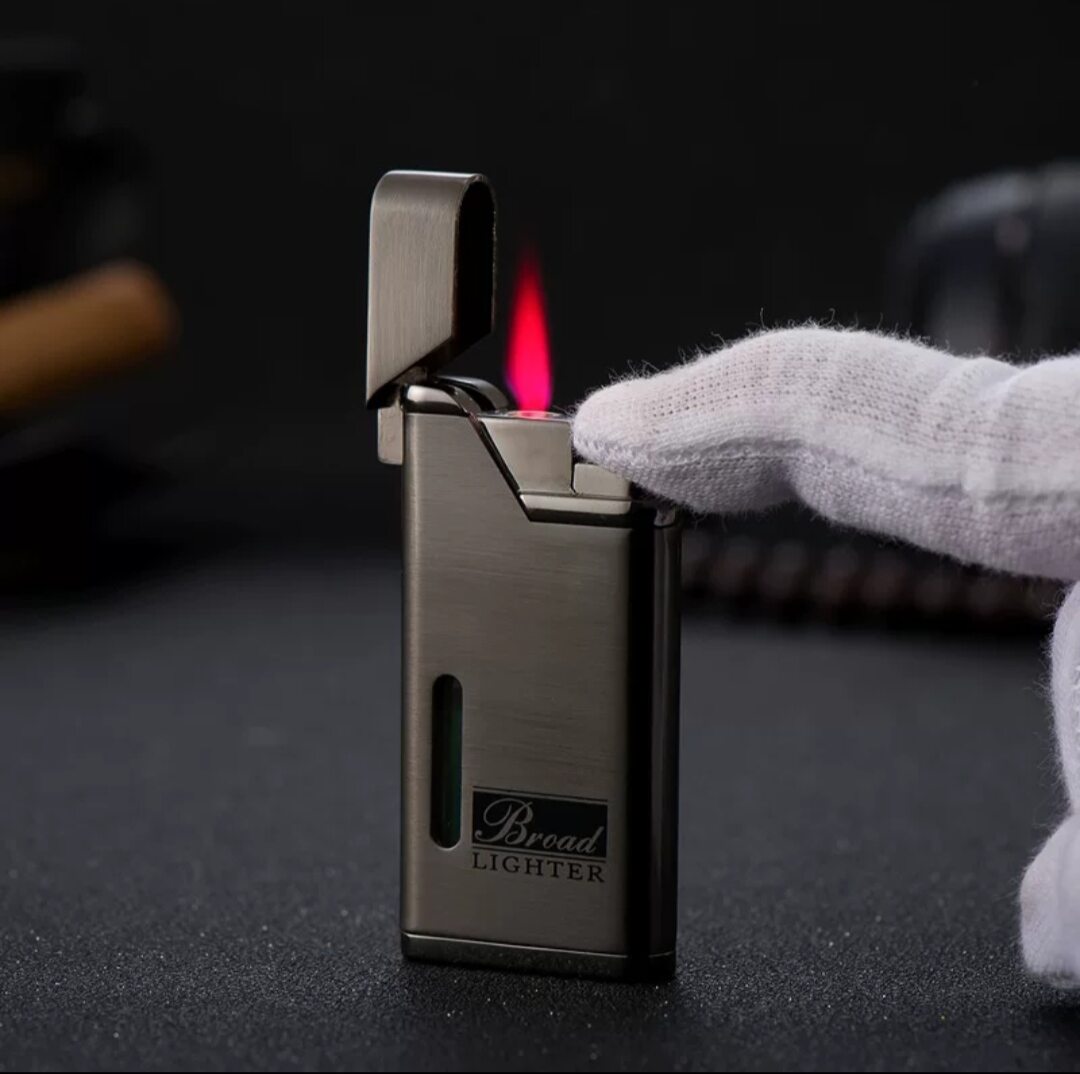 (Shop bán giá sỉ tặng phụ kiện) Bật lửa khè tia đỏ hồng BD-220 siêu mỏng, sang trọng vỏ bằng kim loại xài gas, kiểm soát được gas. Shop tặng đầu bơm