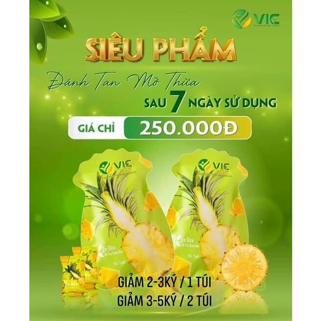 Kẹo dứa gi.ảm cân. Thải mỡ, detox, đẹp da.