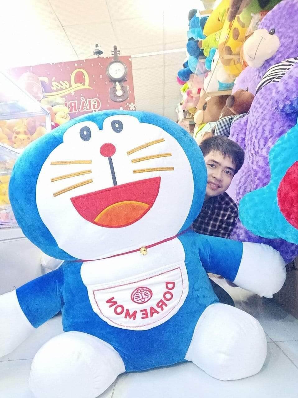 Gấu bông doremon siêu to khổng lồ khổ vải 1m2