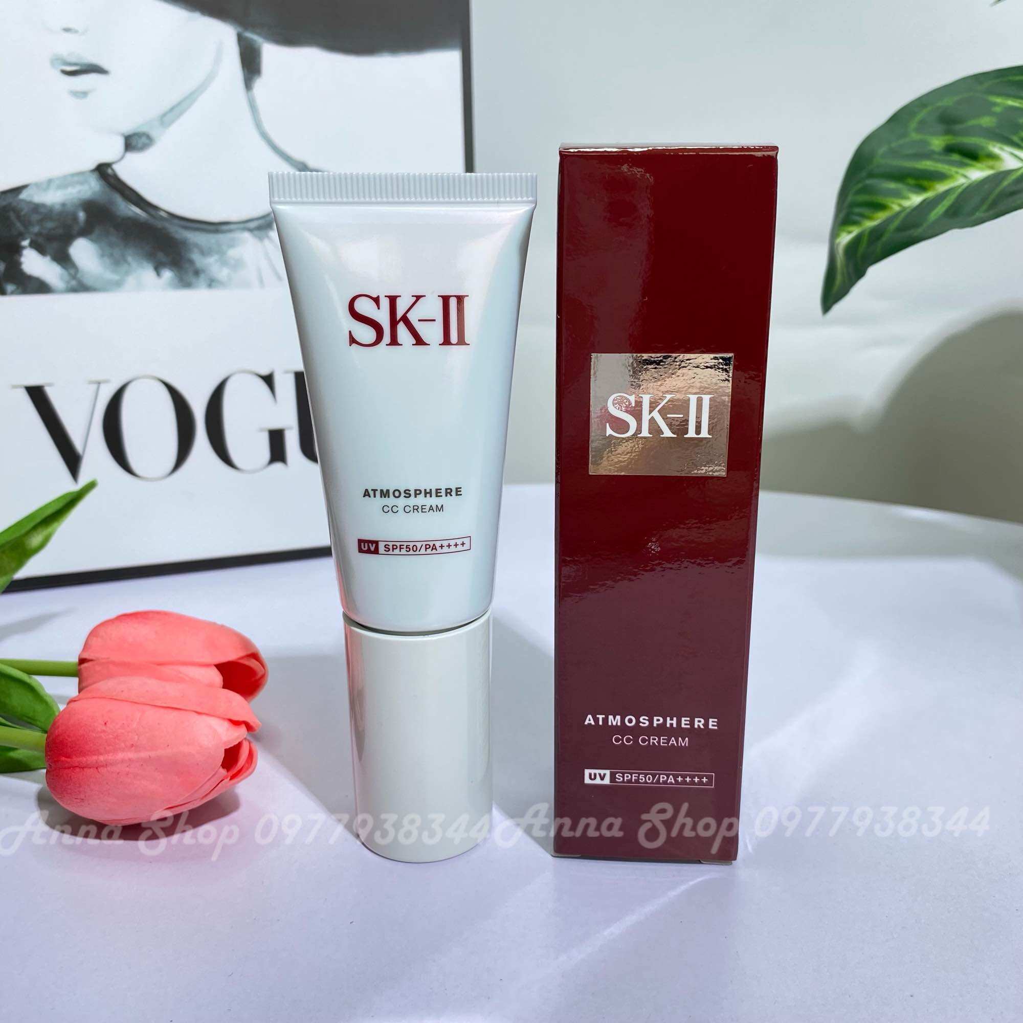 (SKII Nội Địa) Kem trang điểm chống nắng SKII/ SK2/ SK-II Atmosphere CC Cream 30g - Hàng chuẩn chính hãng - Kem chống nắng không gây đổ dầu, bóng nhờn, không bết dính, kiềm dầu tốt, thấm hút cực nhanh