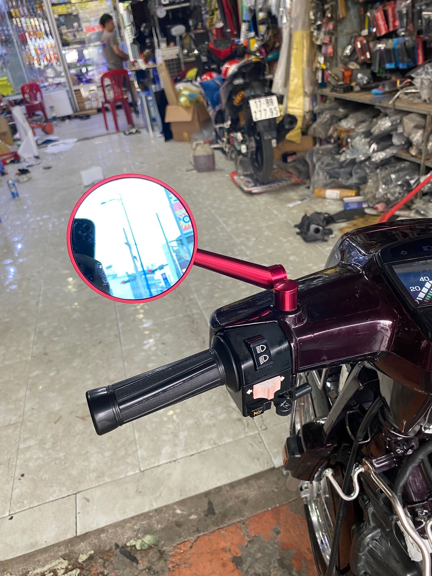 GƯƠNG CHIẾU HẬU RIZOMA MẶT TRÒN CNC( tặng kèm ốc)