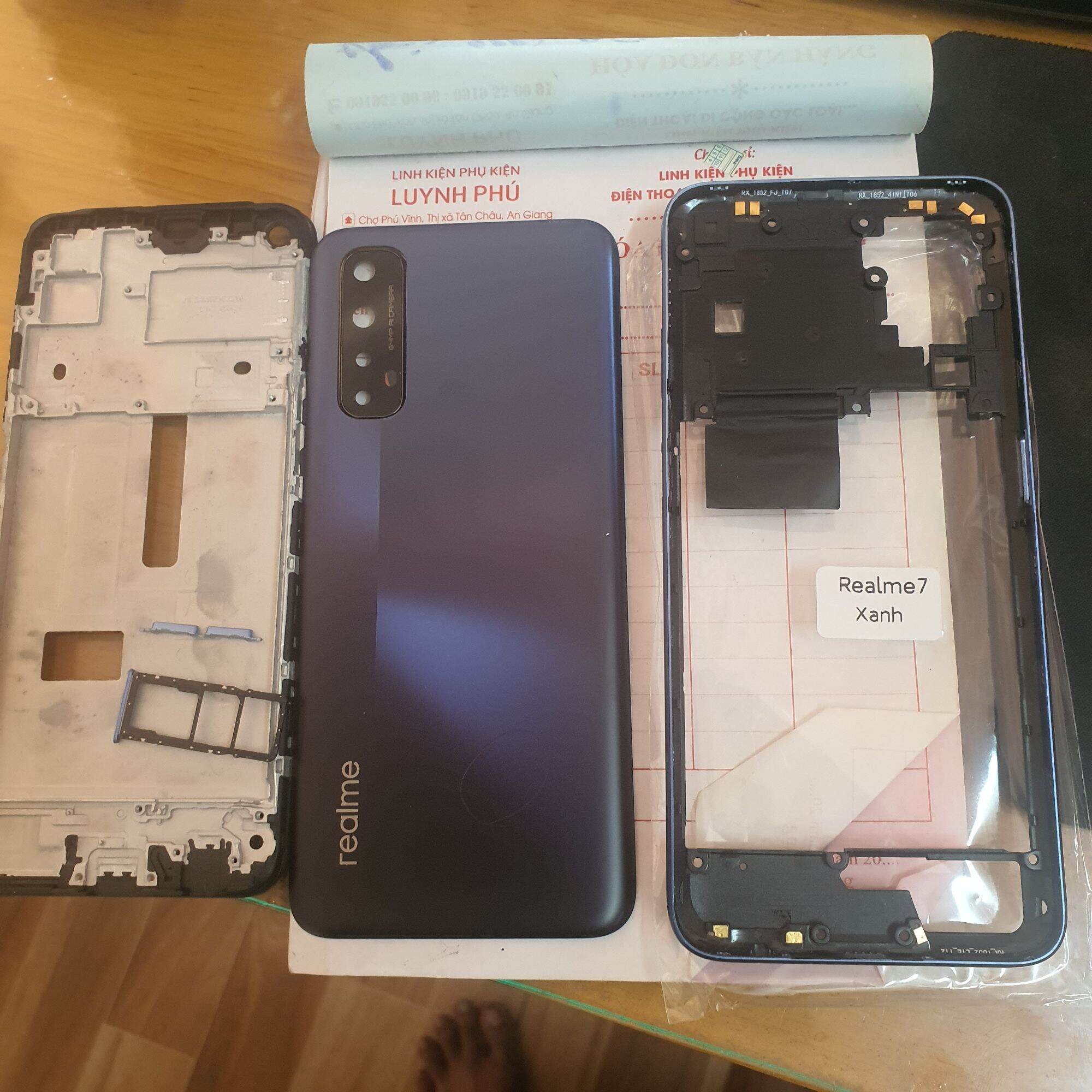 Vỏ realme 7 có khay sim kính camera bao test