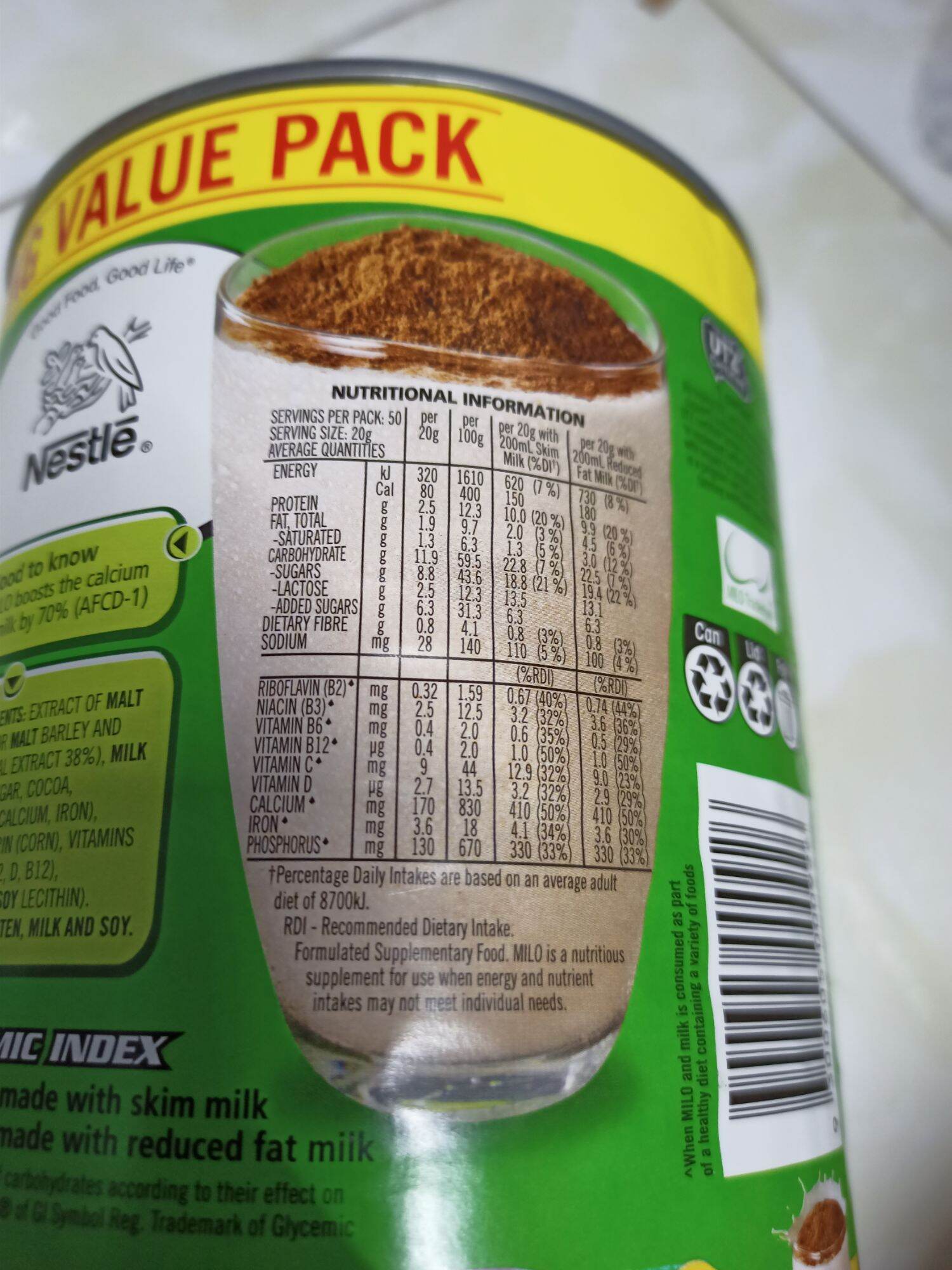 SỮA BỘT MILO ÚC 1 KG (DATE 2026