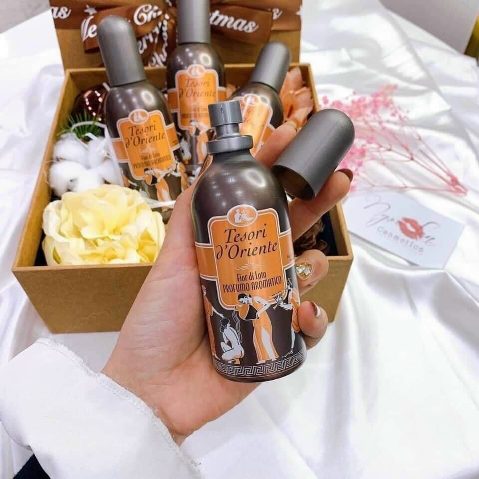 Xịt thơm body tesori d’oriente hương hoa sen, quyến rũ, lưu hương cực lâu 100ml