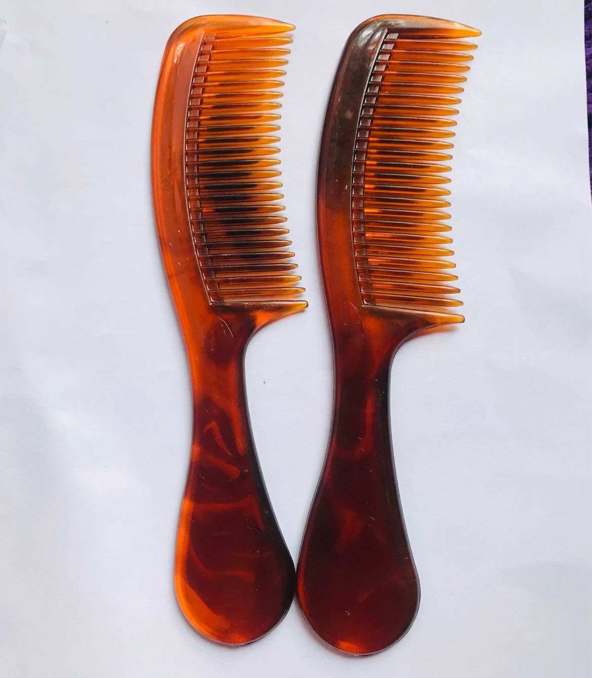 💇‍♀️ Set 10 Lược Cán Nâu Bóng, Dày, Chắc (Dài 16cm)